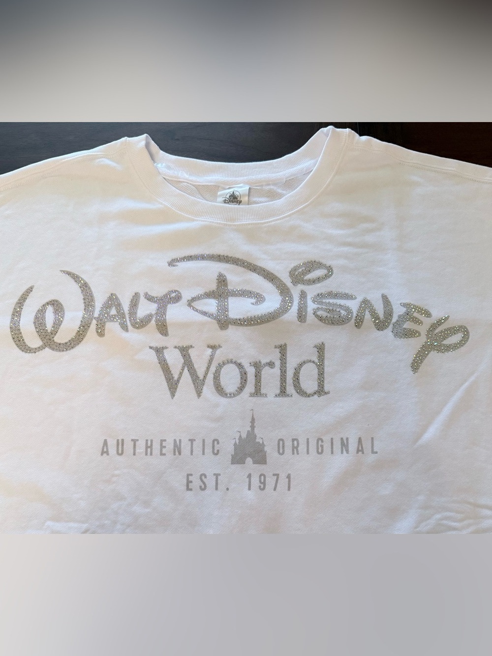 Walt Disney World White Oversized Sparkling Rhinestone Oversized Sweatshirt 3X